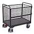 Vozík se 4 mřížovými stěnami, do 500 kg, 126 x 81,5 x 109,5 cm, šedý