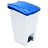 Plastový odpadkový koš Manutan Expert, objem 60 l, bílý/modrý