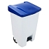 Plastový odpadkový koš Manutan Expert Handy, objem 80 l, bílý/modrý